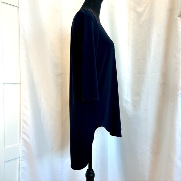 JOSEPH Ribkoff navy blue asymmetrical blouse Sz 6 - Picture 3 of 9